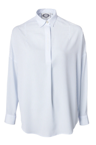 Holland Cooper Cameron Ladies Shirt in Sky Stripe Front