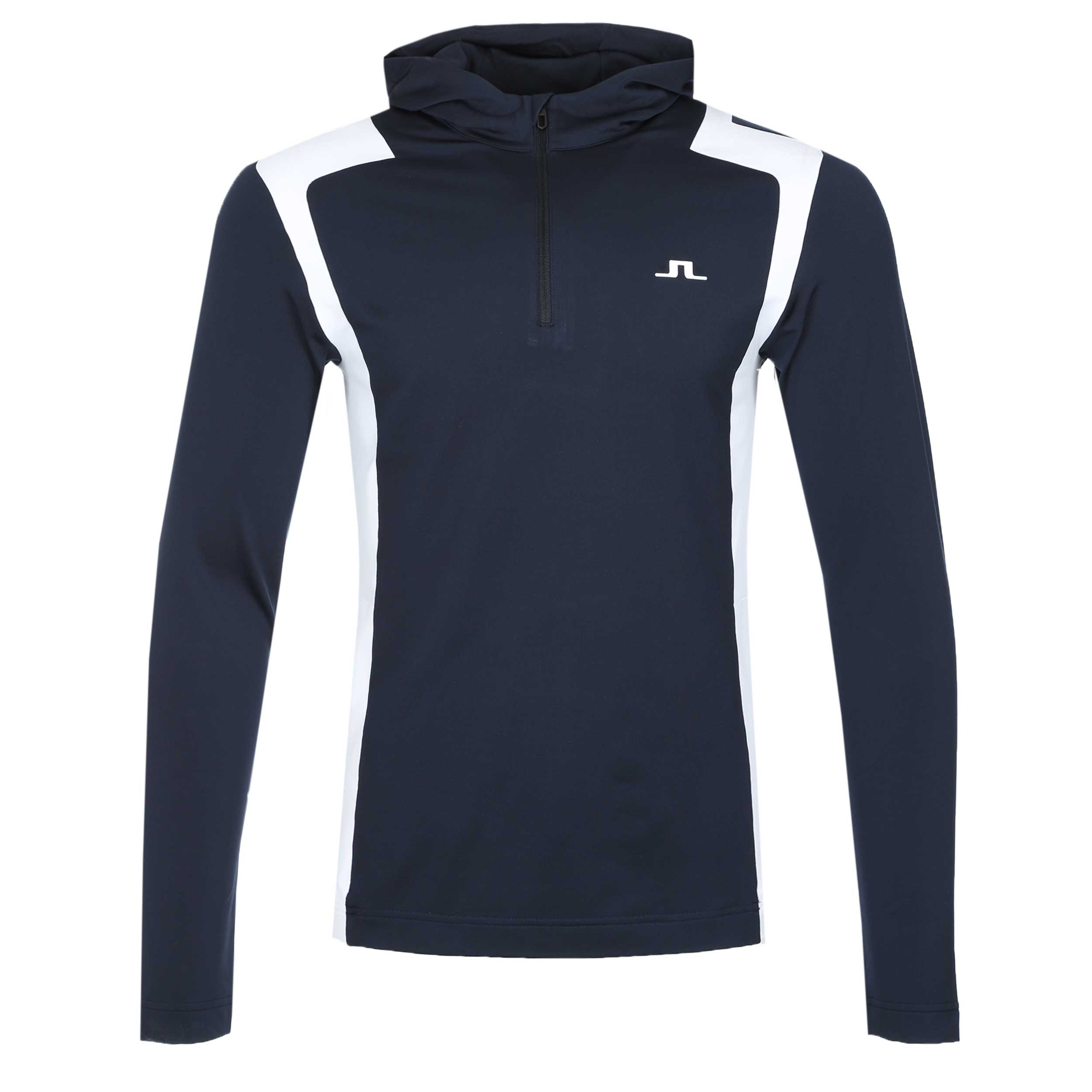 J.Lindeberg Lukas Quarter Zip Hood in JL Navy J.Lindeberg Lukas Quarter Zip Hood in JL Navy