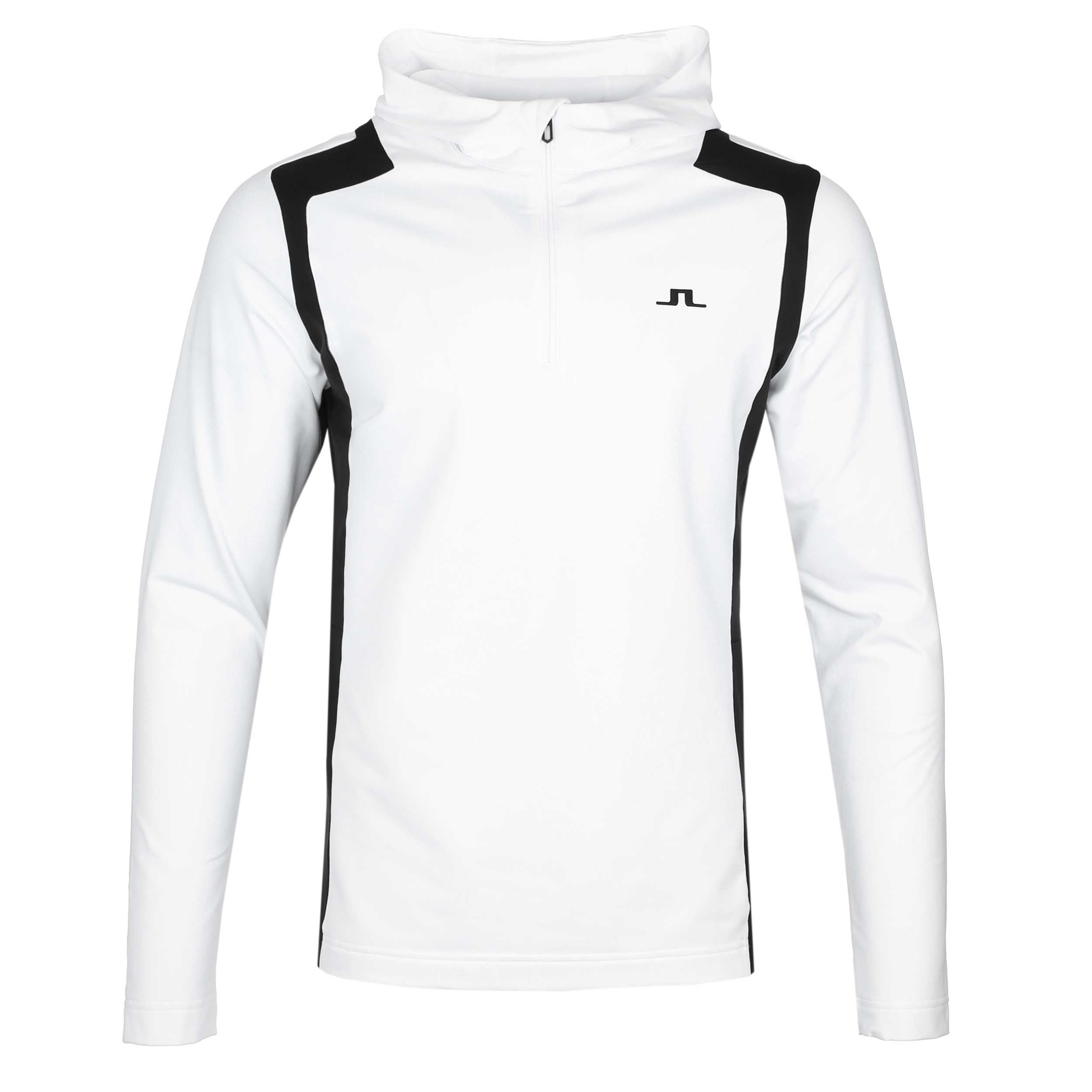 J.Lindeberg Lukas Quarter Zip Hood in White J.Lindeberg Lukas Quarter Zip Hood in White