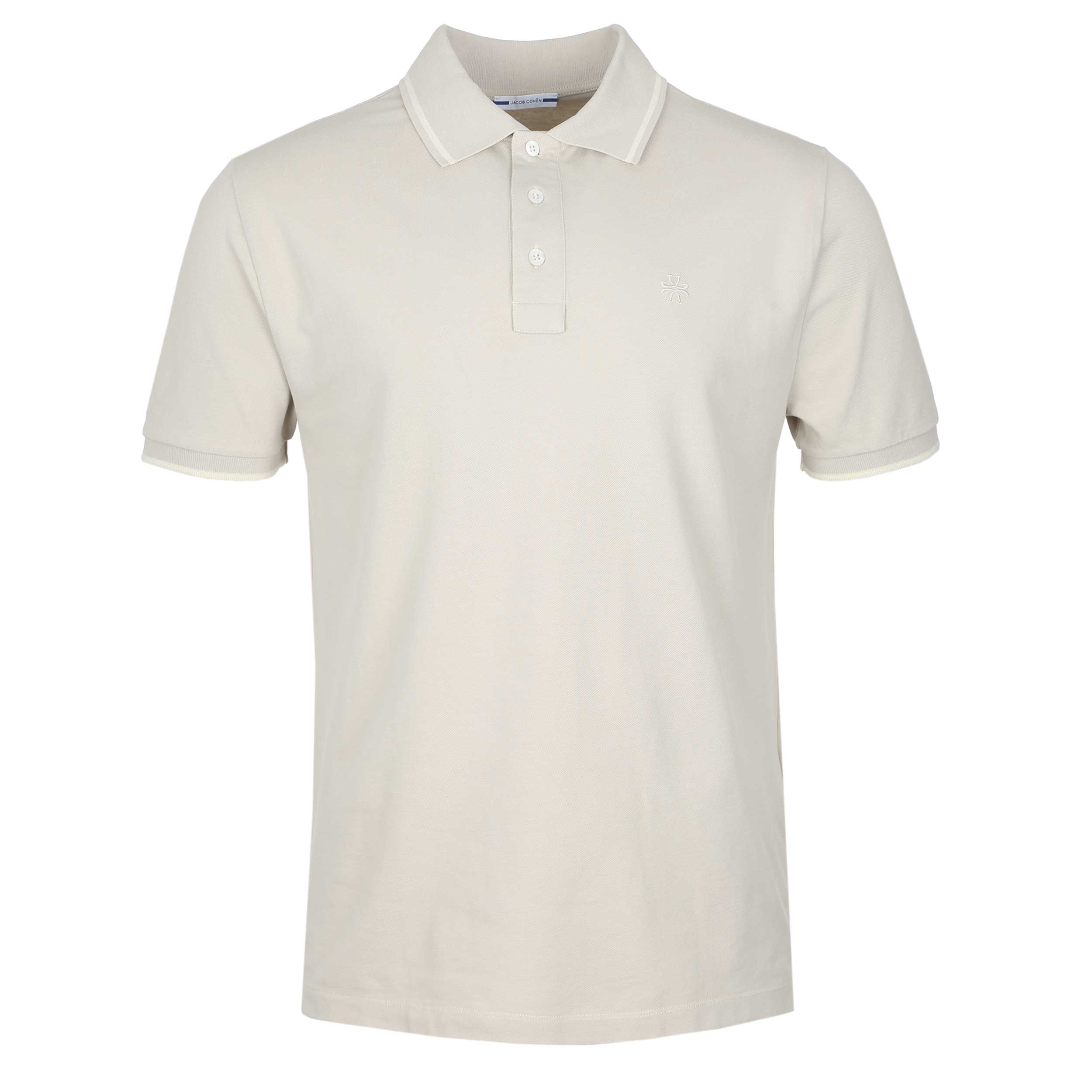 Jacob Cohen Tipped Polo Shirt in Cream Jacob Cohen Tipped Polo Shirt in Cream