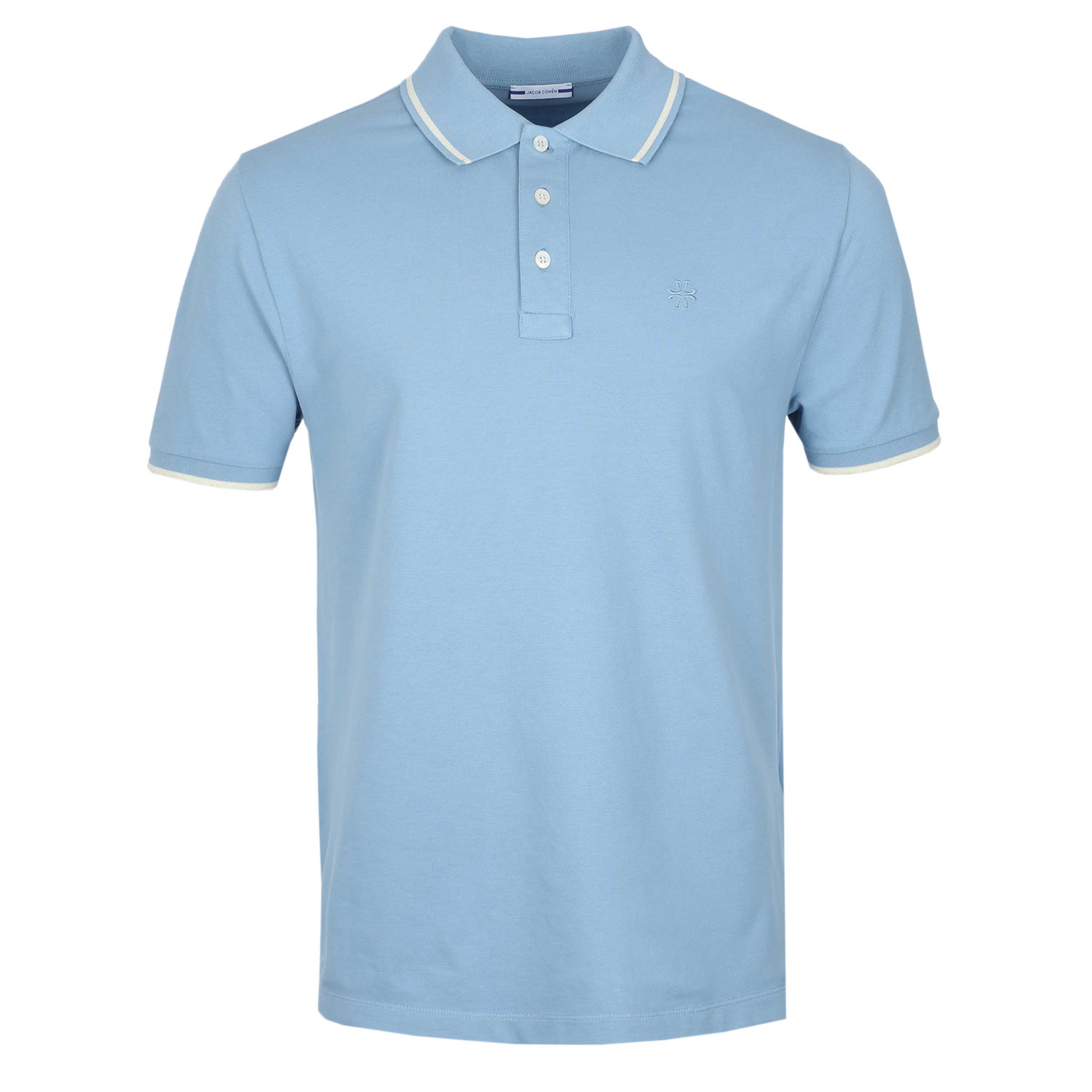 Jacob Cohen Tipped Polo Shirt in Sky Blue Jacob Cohen Tipped Polo Shirt in Sky Blue