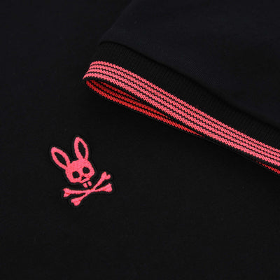 Psycho Bunny Queensbury Fashion T-Shirt in Black Logo And Cuff