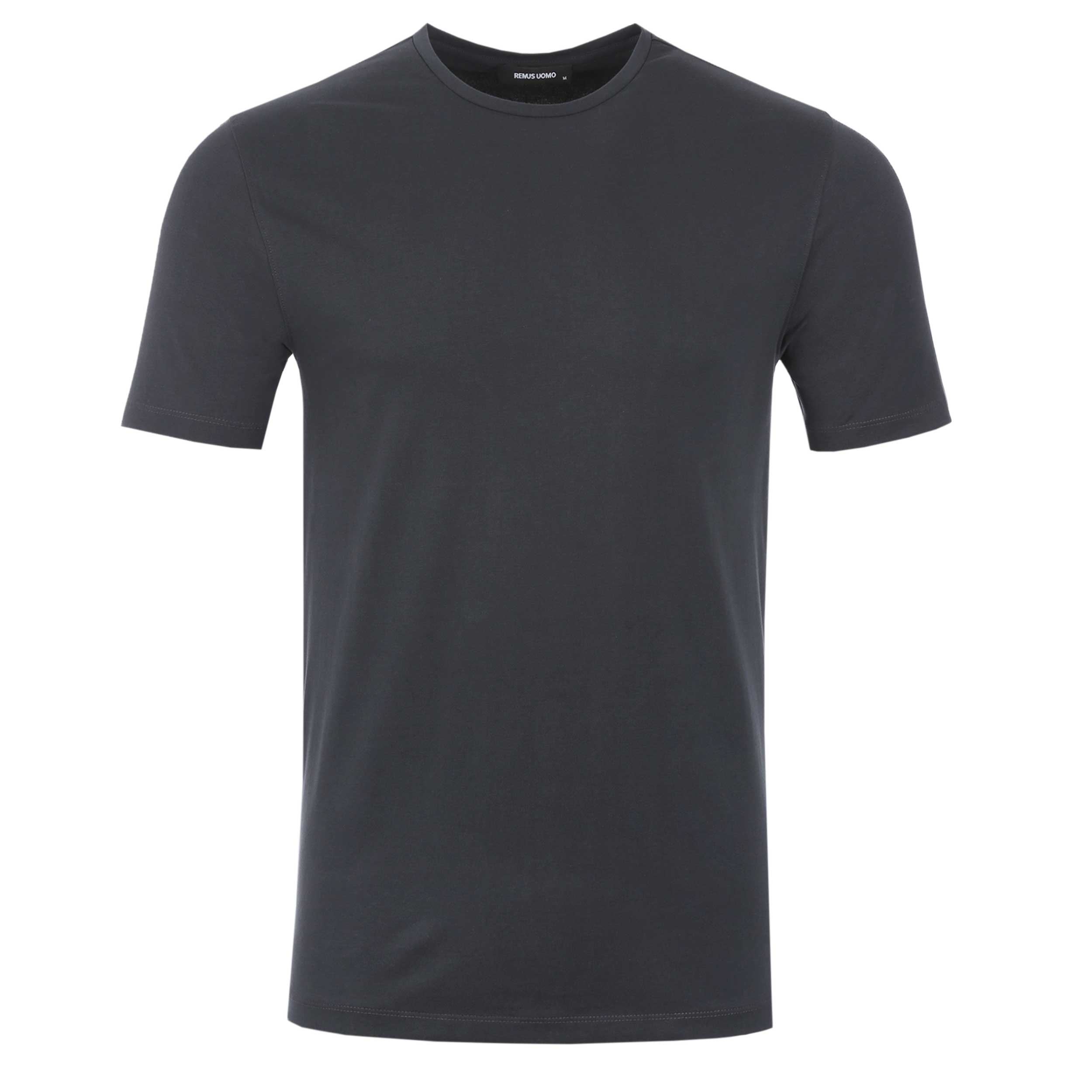 Remus Uomo Basic Crew Neck T Shirt in Charcoal Remus Uomo Basic Crew Neck T Shirt in Charcoal