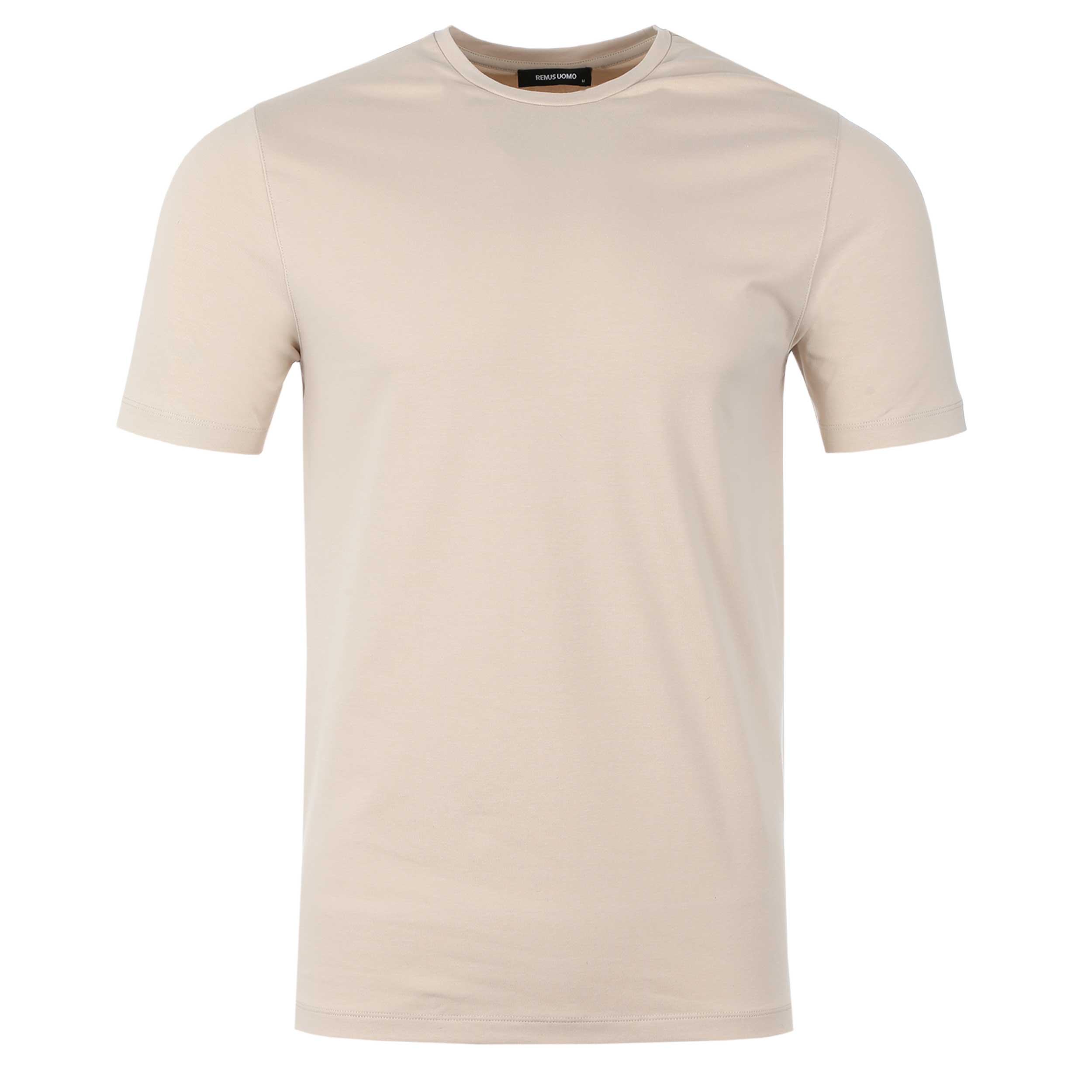 Remus Uomo Basic Crew Neck T-Shirt in Stone Remus Uomo Basic Crew Neck T-Shirt in Stone