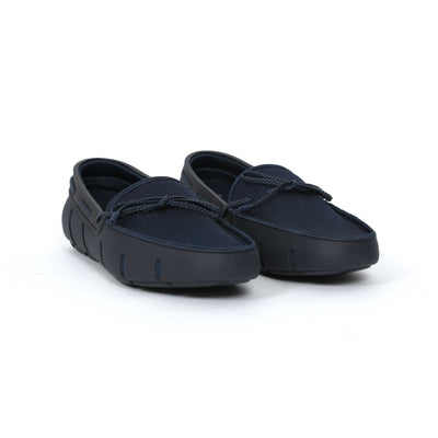 Swims Braided Lace Loafer Shoe in Navy Pair