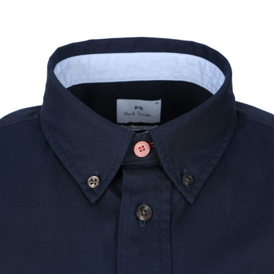 Paul Smith Tailored Fit SS Shirt in Navy Collar