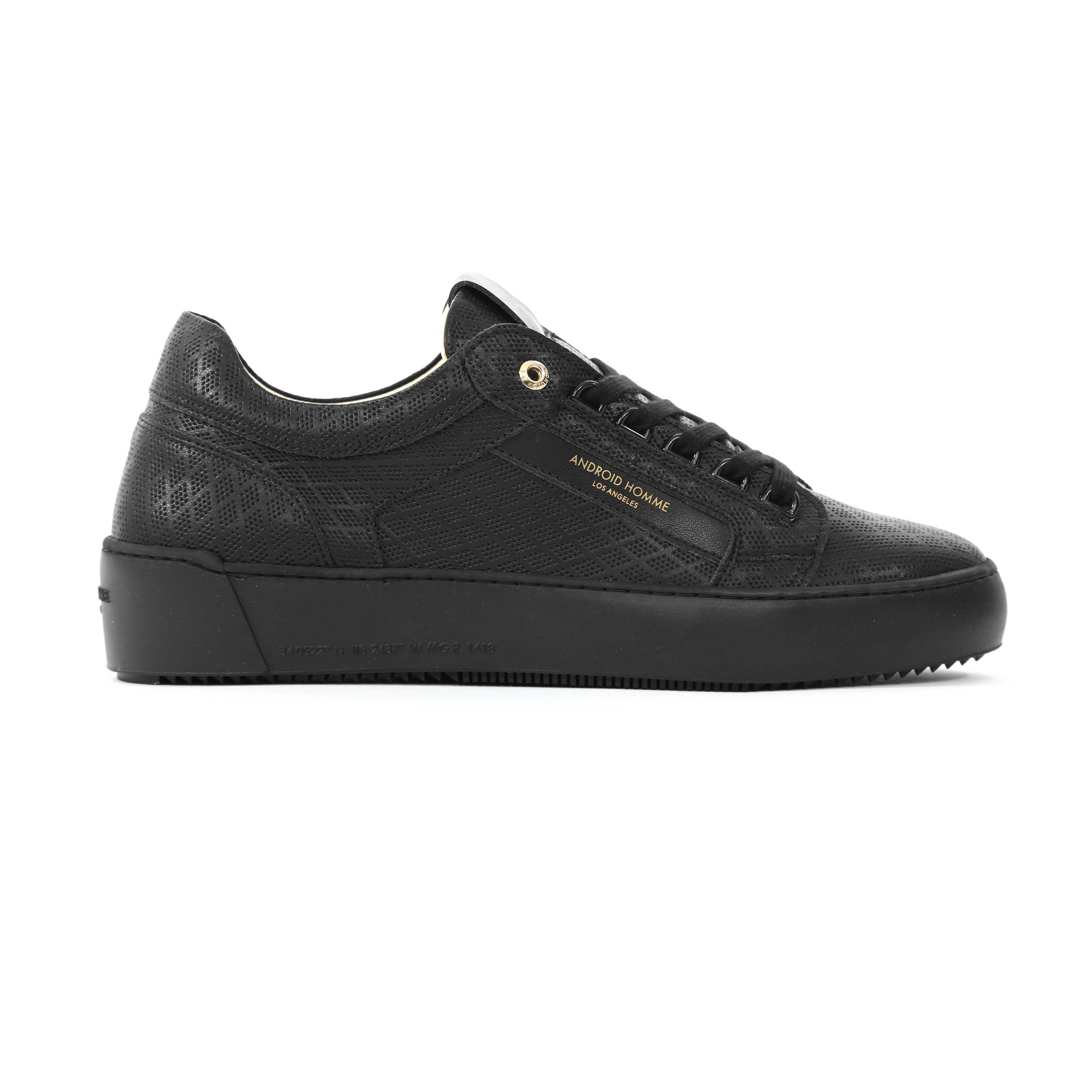Android Homme Venice Diamond Perforated Trainer in Black