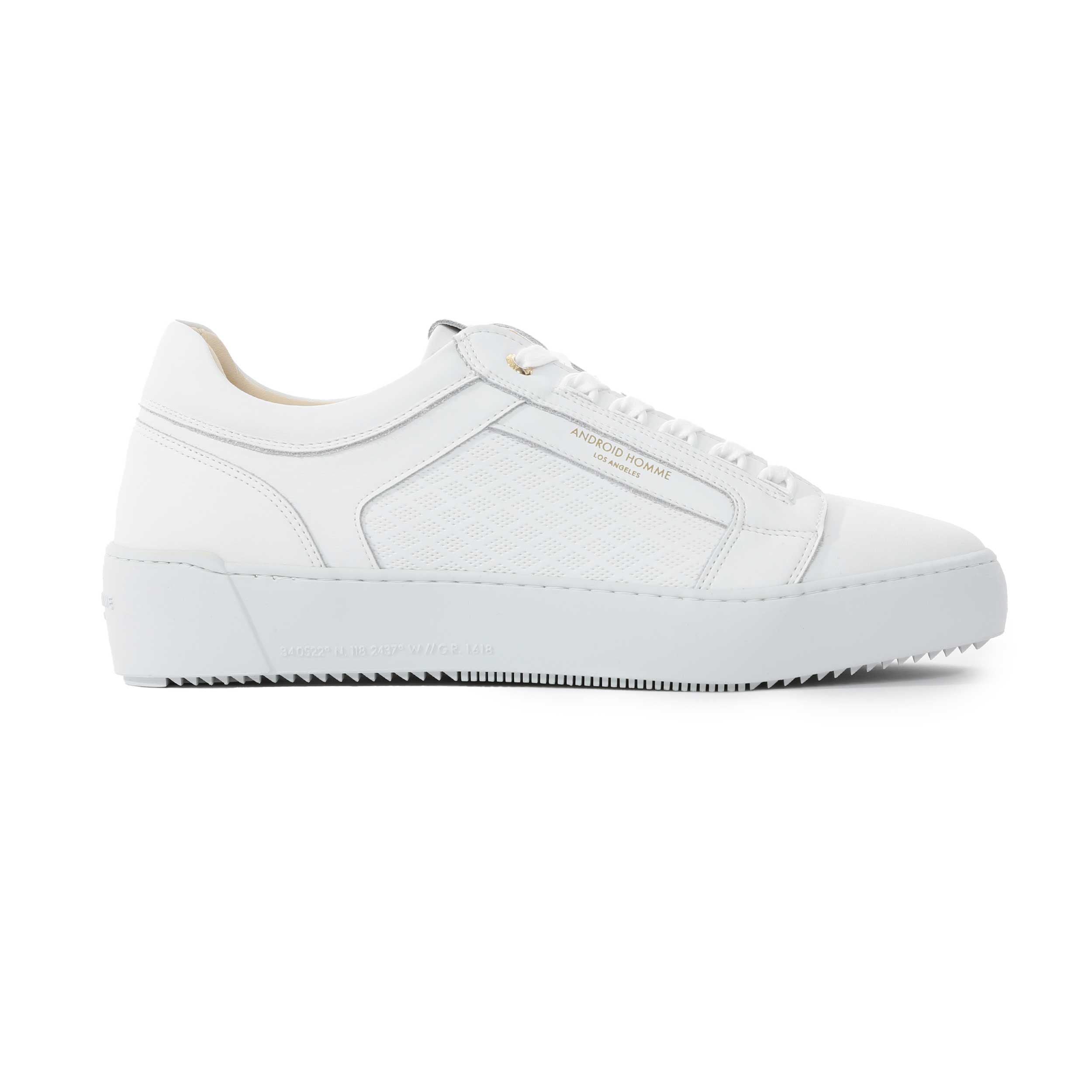 Android Homme Venice Diamond Perforated Trainer in White