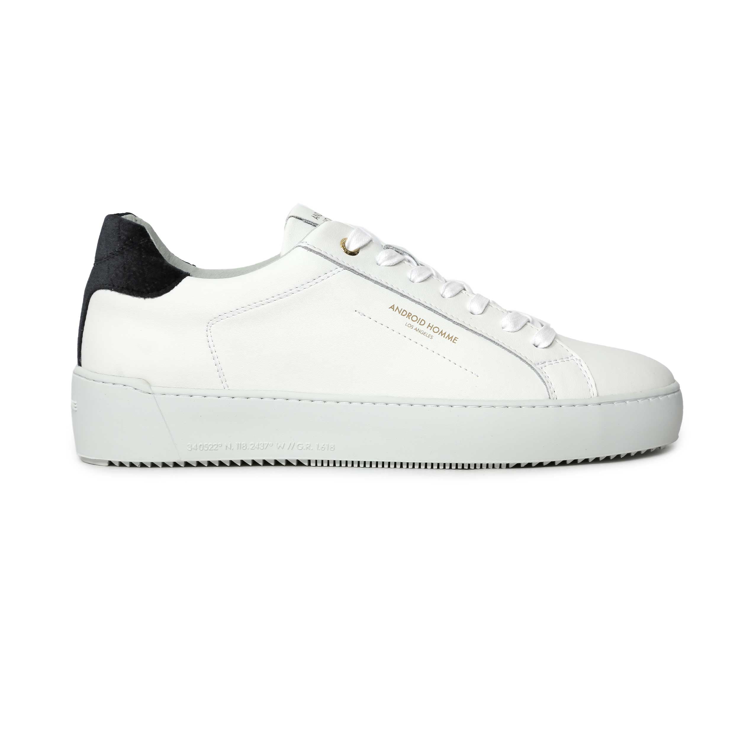 Android Homme Zuma Diamond Velvet Trainer in White & Navy