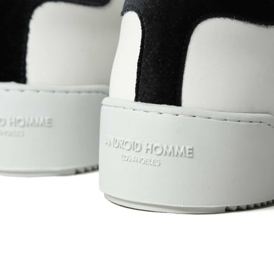 Android Homme Zuma Diamond Velvet Trainer in White & Navy Heel