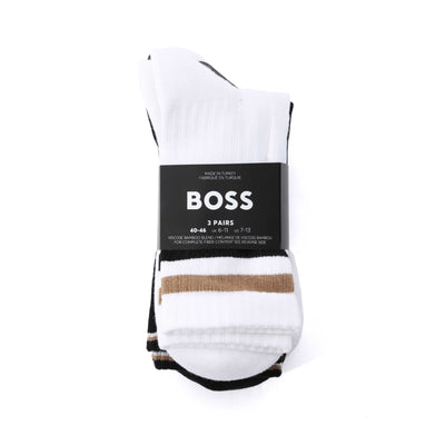 BOSS 3P QS Rib Iconic VB Sock in Black & White