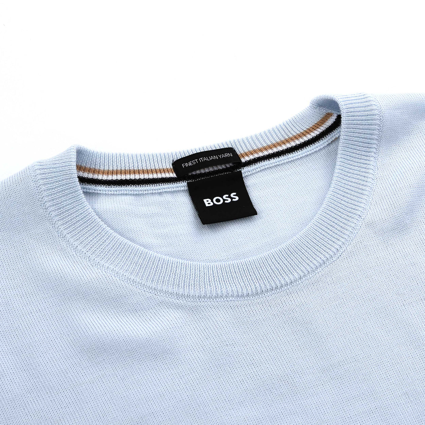 BOSS Botto L Knitwear in Duck Egg Blue Neck