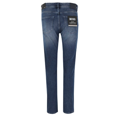 BOSS C Delaware Jean in Mid Blue Denim Back