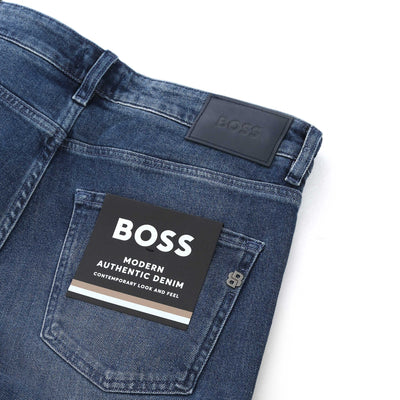 BOSS C Delaware Jean in Mid Blue Denim Logo2