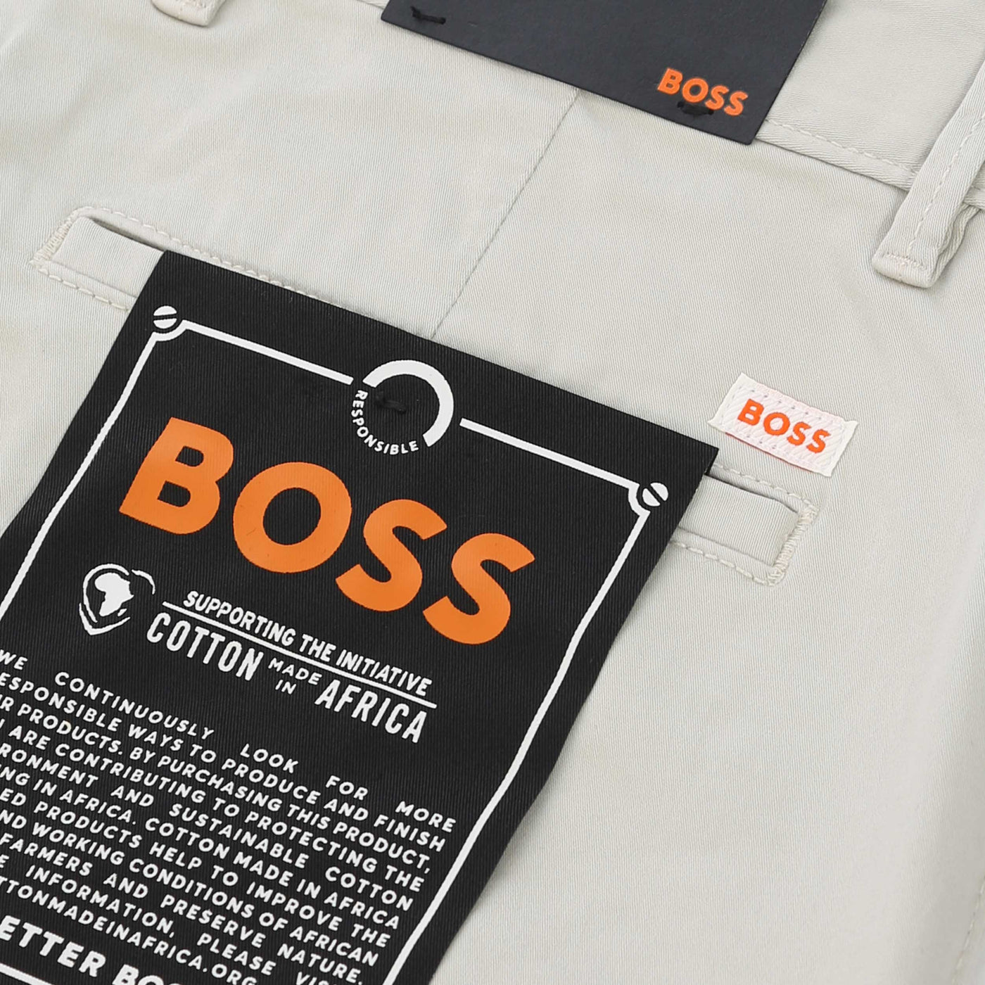 BOSS Chino Slim Chino in Light Beige Logo2