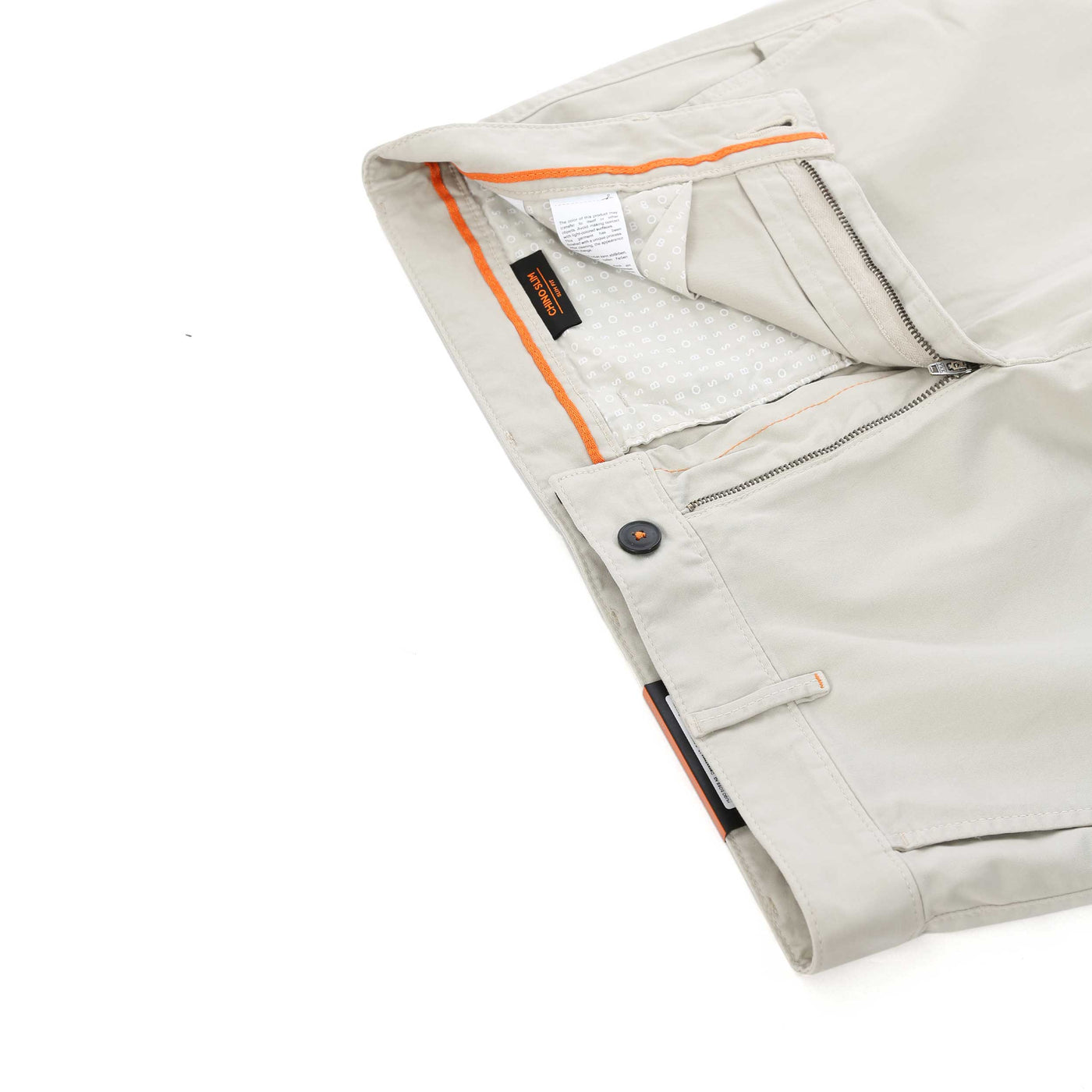 BOSS Chino Slim Chino in Light Beige Zip