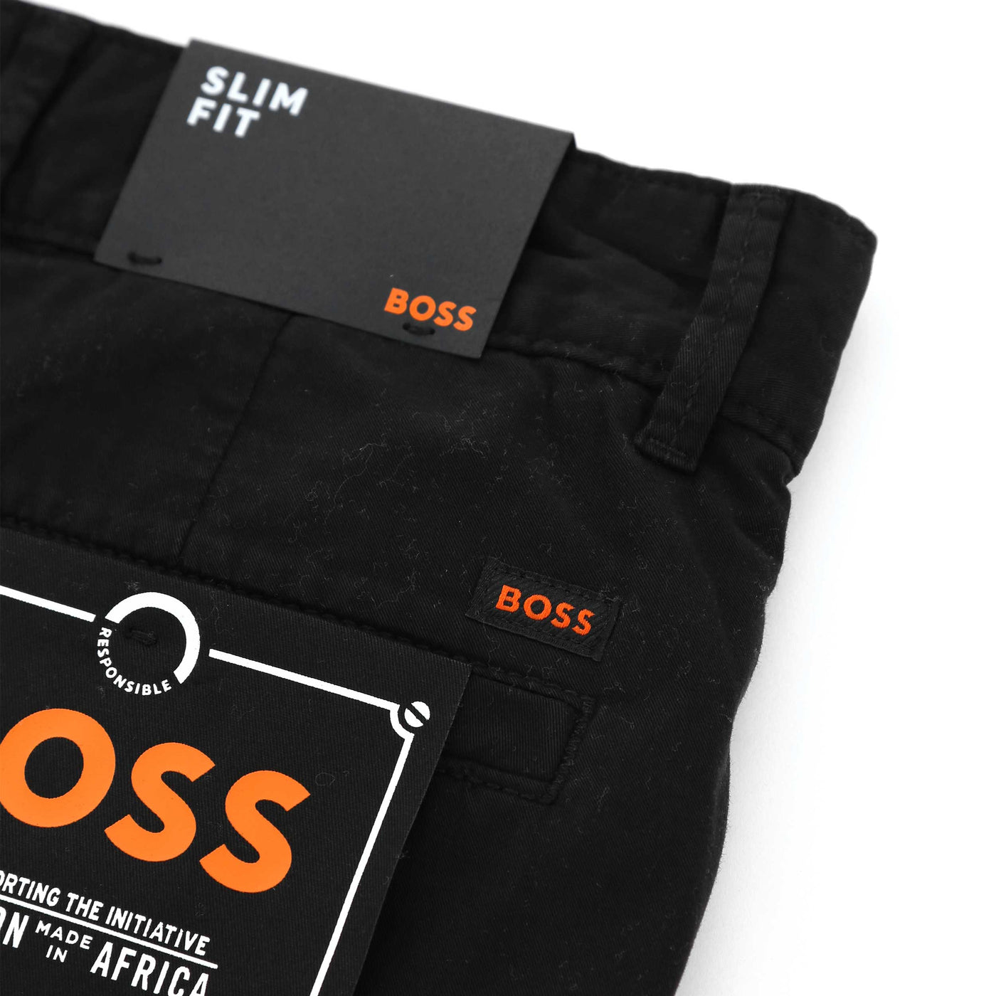 BOSS Chino Slim Shorts in Black Logo