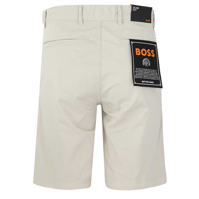 BOSS Chino Slim Shorts in Light Beige Back
