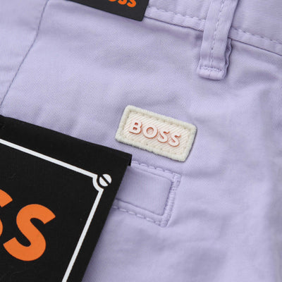 BOSS Chino Slim Shorts in Lilac Logo