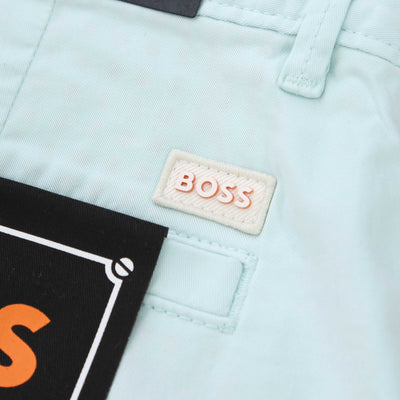 BOSS Chino Slim Shorts in Mint Logo
