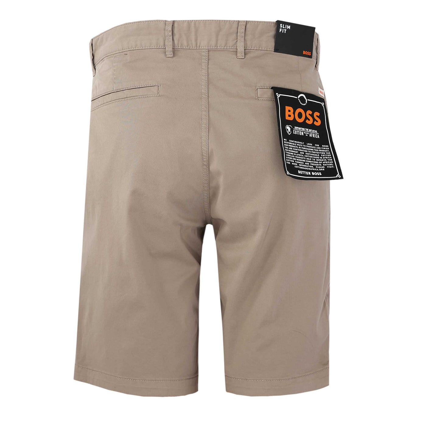 BOSS Chino Slim Shorts in Open Brown Back