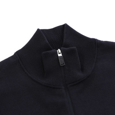 BOSS Ever X QZ Knitwear in Dark Blue Zip