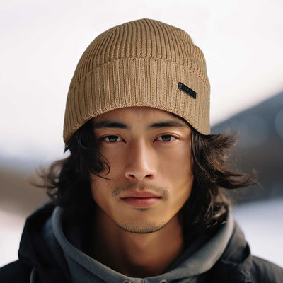 BOSS Fati L Beanie Hat in Medium Beige Model