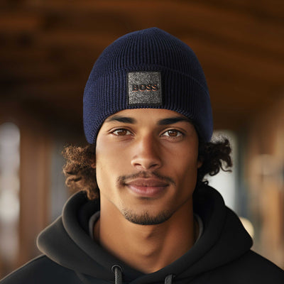 BOSS Foxxy Beanie Hat in Navy Model