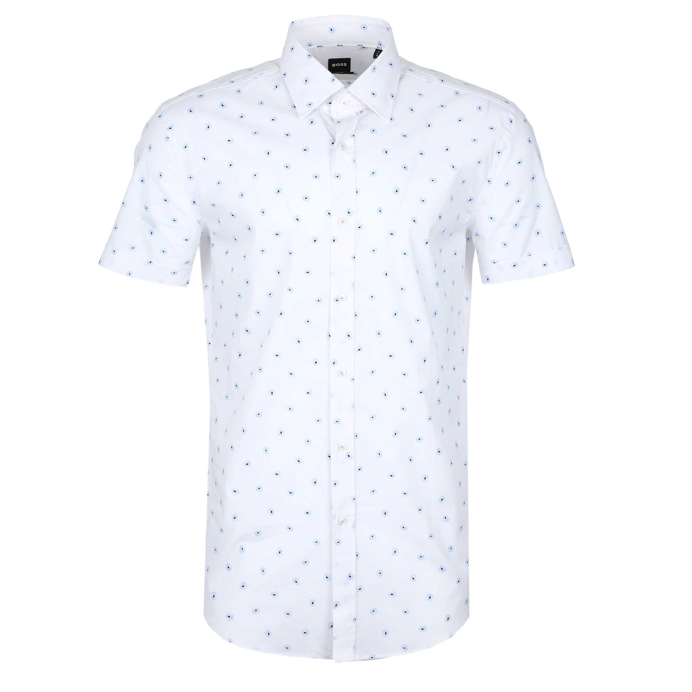 BOSS H Hank Ken SH C1 242 SS Shirt in White Blue Main