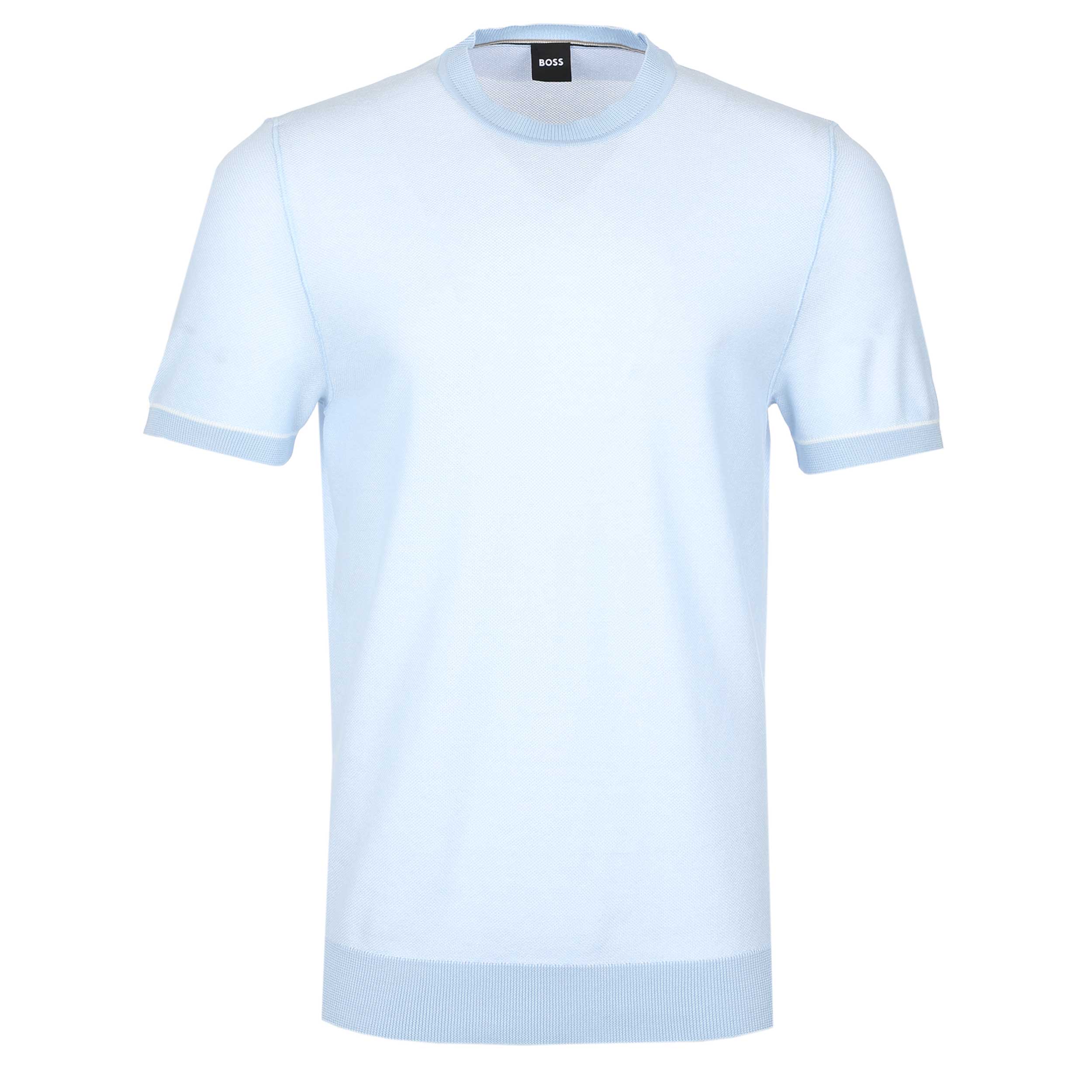 BOSS H Jianfranco Knitted T Shirt in Sky Blue