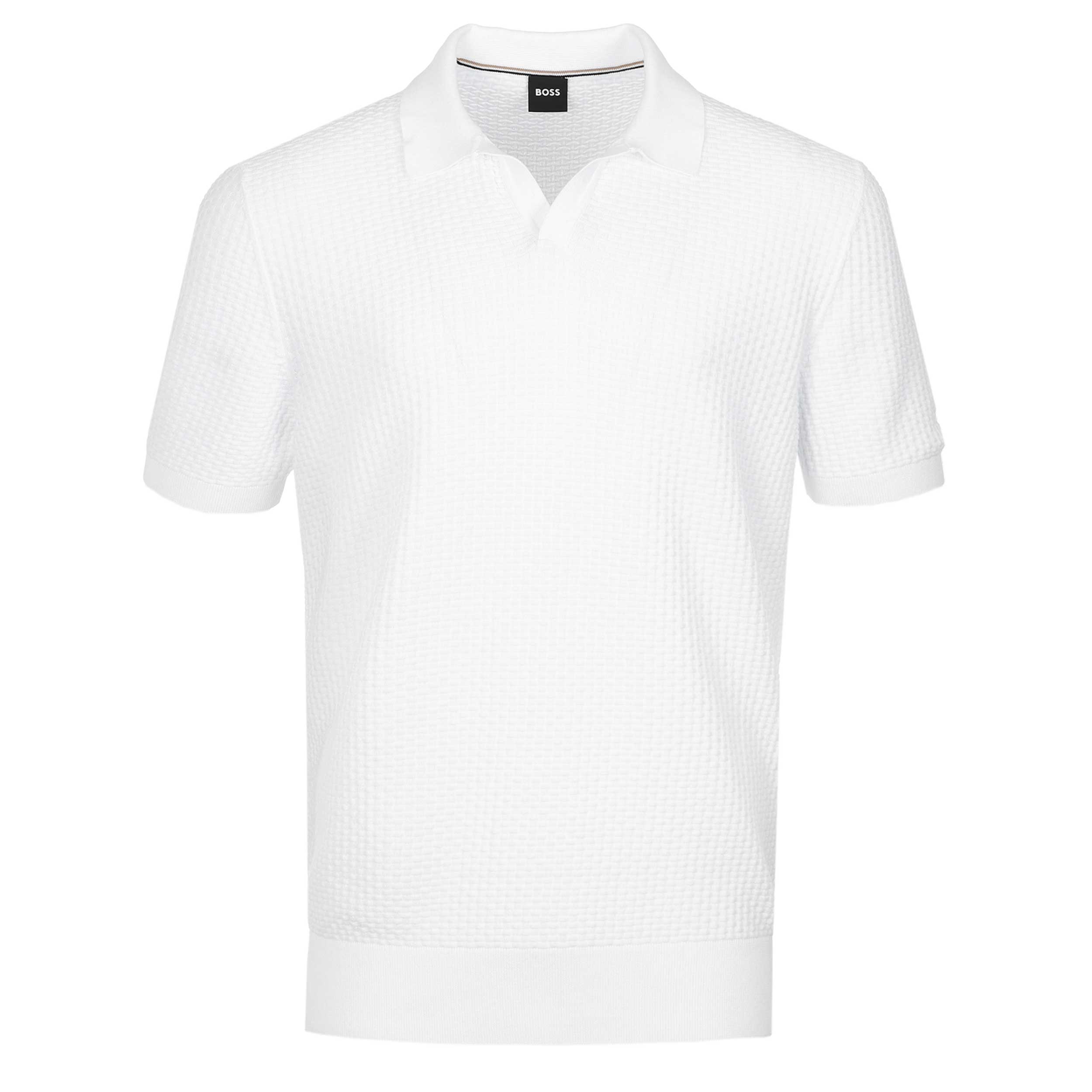 BOSS H Natalo Knitted Polo in White