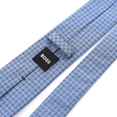 BOSS H Tie 7.5cm Tie in Blue Squares with Dot Back