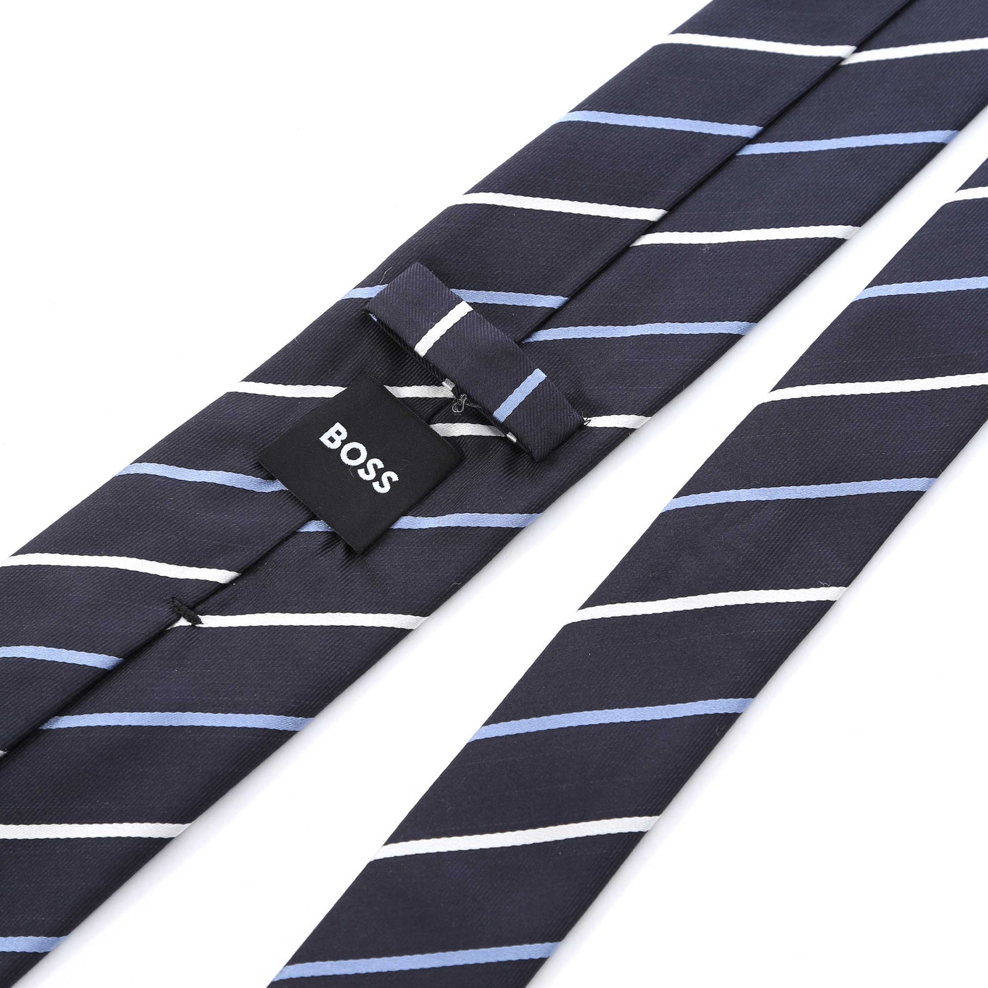 BOSS H Tie 7.5cm Tie in Navy Stripe Back