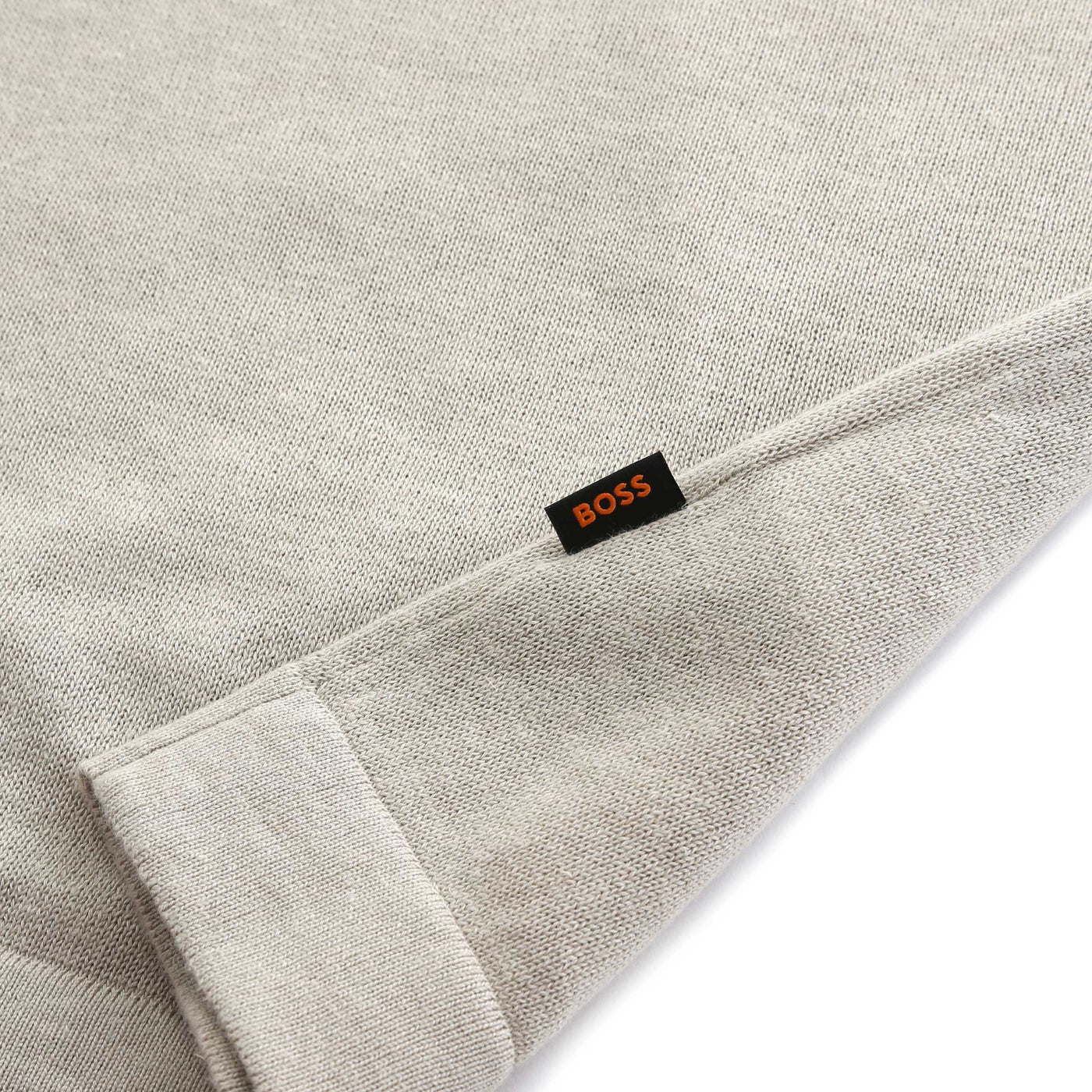 BOSS Kamiccio Knitwear in Light Beige Logo Tab