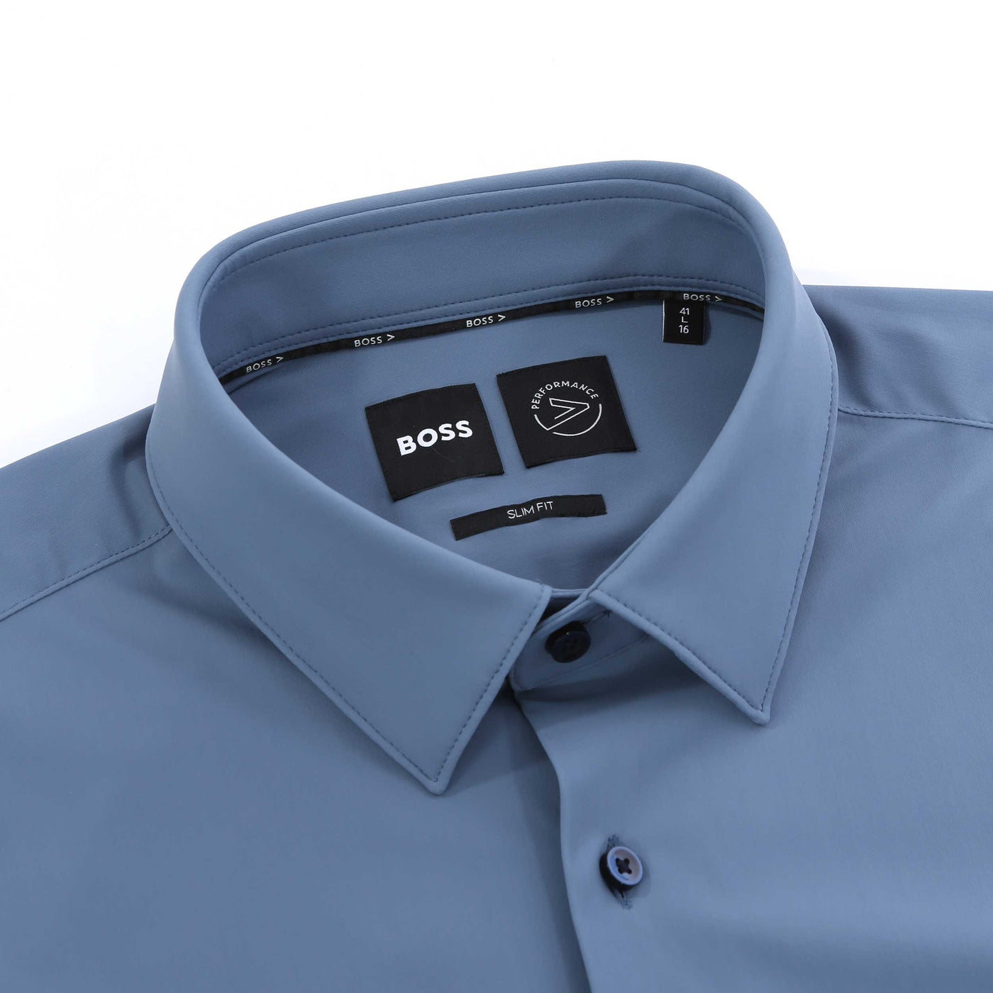 BOSS P Hank S Kent C1 222 Shirt in Bright Blue Collar