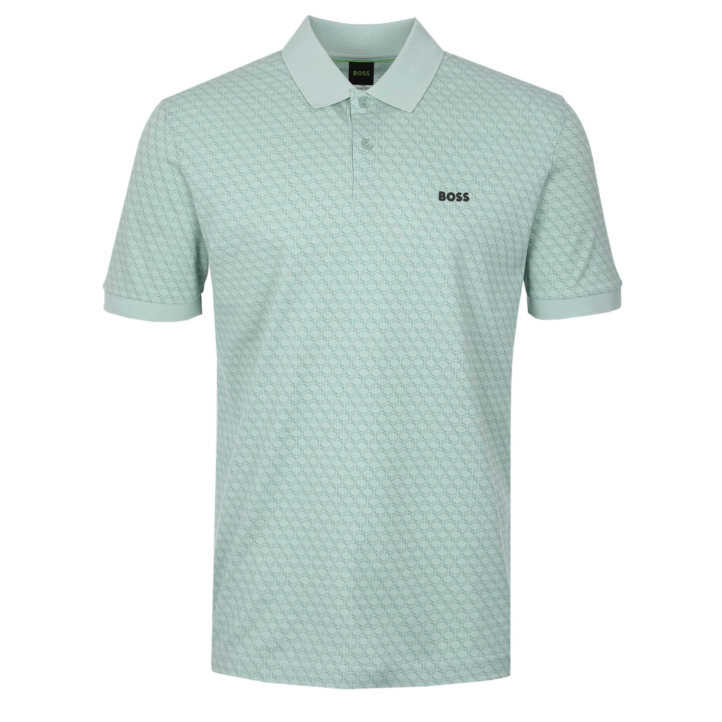 BOSS PL GOC Chip Pattern Polo Shirt in Aqua
