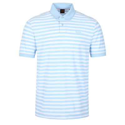 BOSS PalesStripe Polo Shirt in Sky Blue