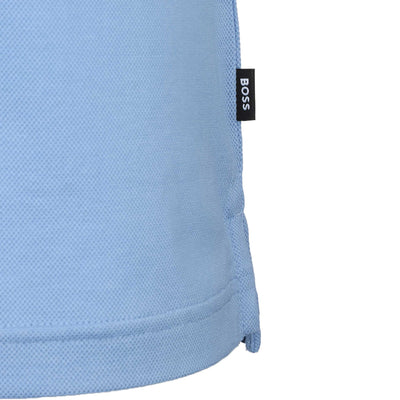 BOSS Parlay 147 Polo Shirt in Sky Blue Logo Tab