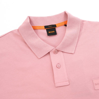 BOSS Passenger Polo Shirt in Pink Collar