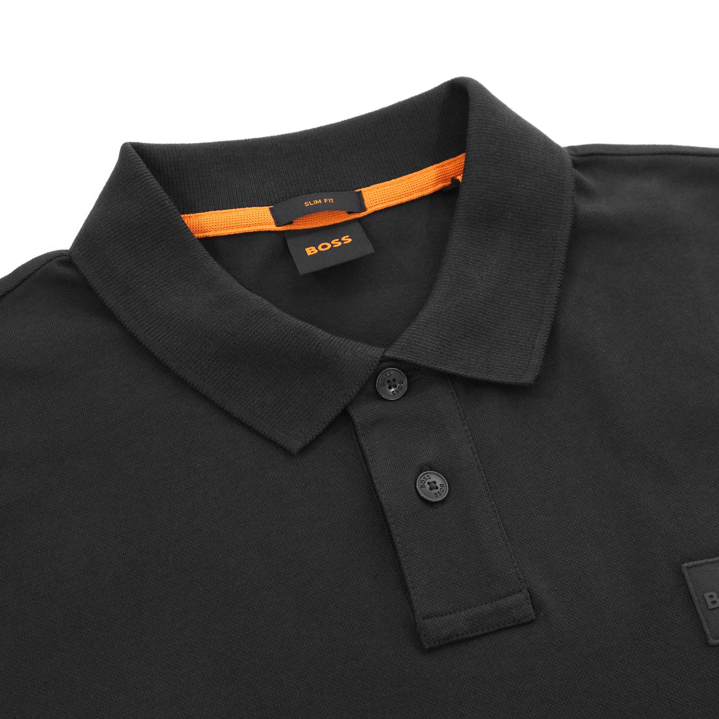 BOSS Passerby Long Sleeve Polo Shirt in Black