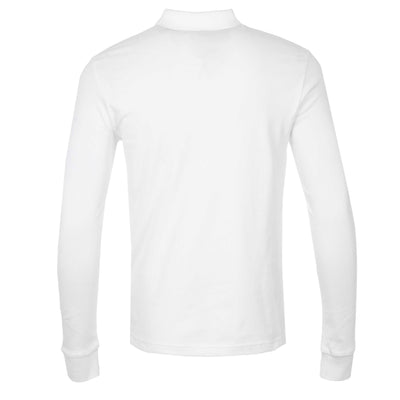 BOSS Passerby Long Sleeve Polo Shirt in White Back