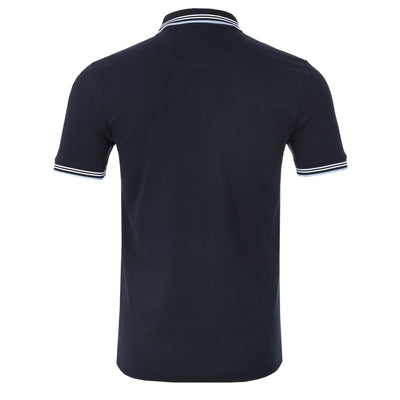 BOSS Paul Curved Polo Shirt in Dark Blue back