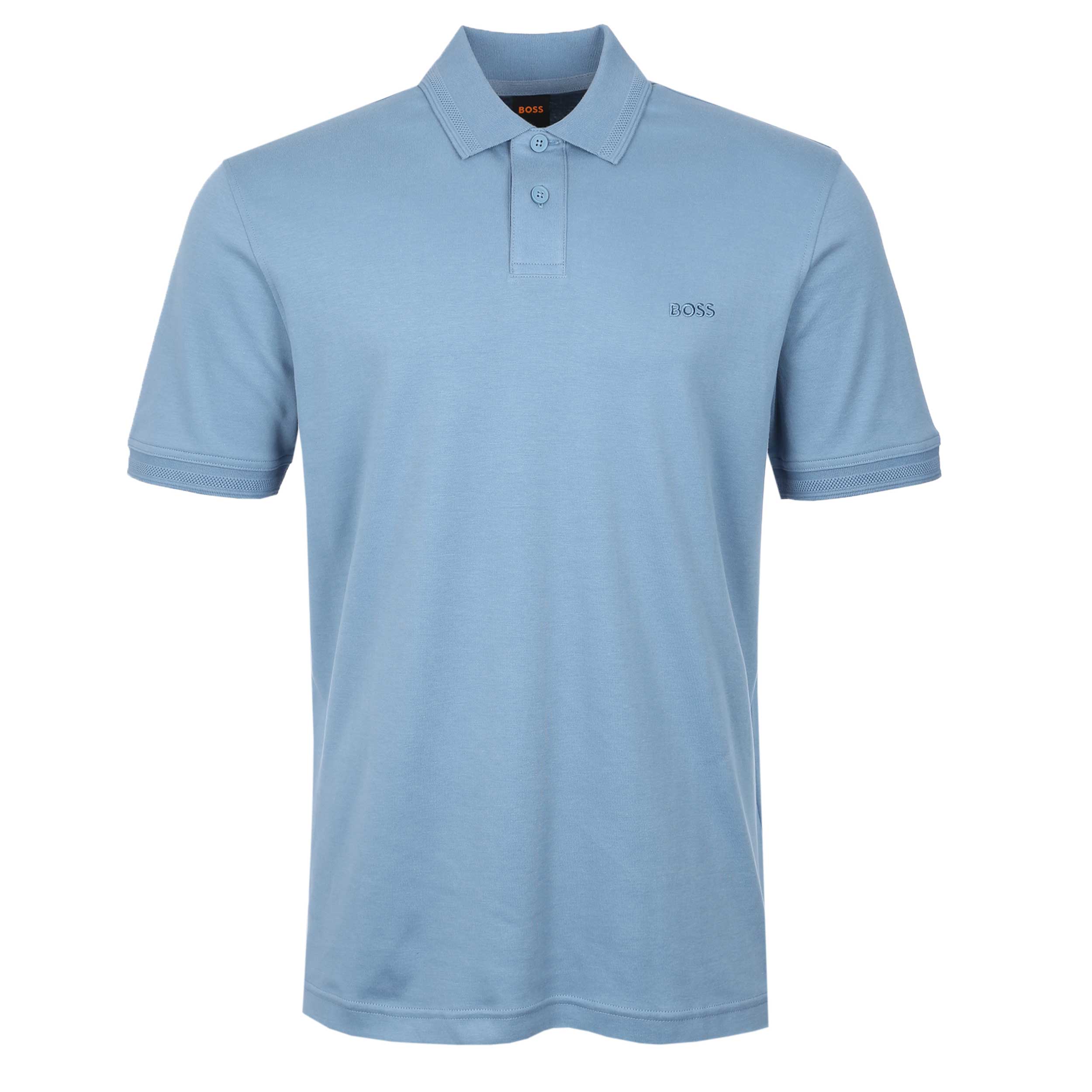 BOSS Pe Interlock Polo Shirt in Light Blue
