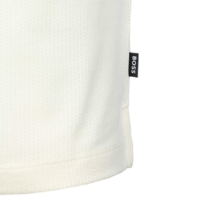 BOSS Piket 38 Polo Shirt in Open White Logo Tab