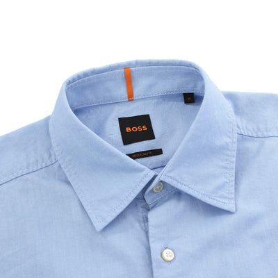 BOSS Rash 2 Short Sleeve Shirt in Sky Blue Collar