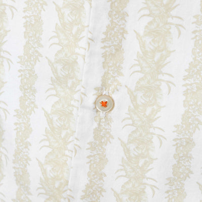 BOSS Rash 2 Short Sleeve Shirt in White Beige Print Button
