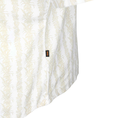 BOSS Rash 2 Short Sleeve Shirt in White Beige Print Logo Tab