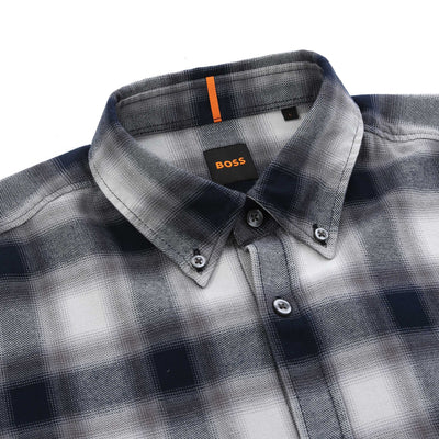 BOSS Rickert M Shirt in Blue Grey Check Collar