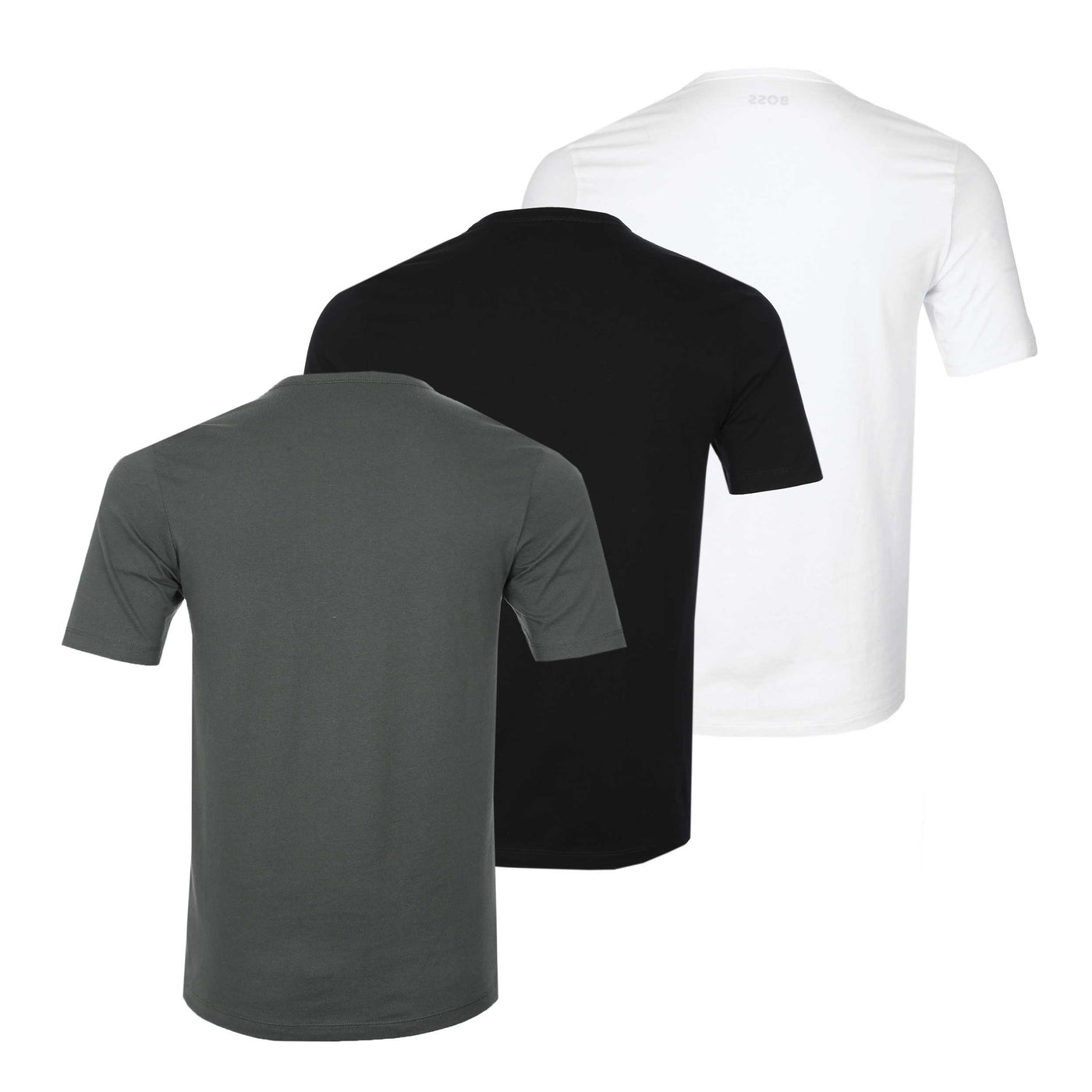 BOSS TShirtRN 3P Classic T-Shirt in Black, White & Grey back