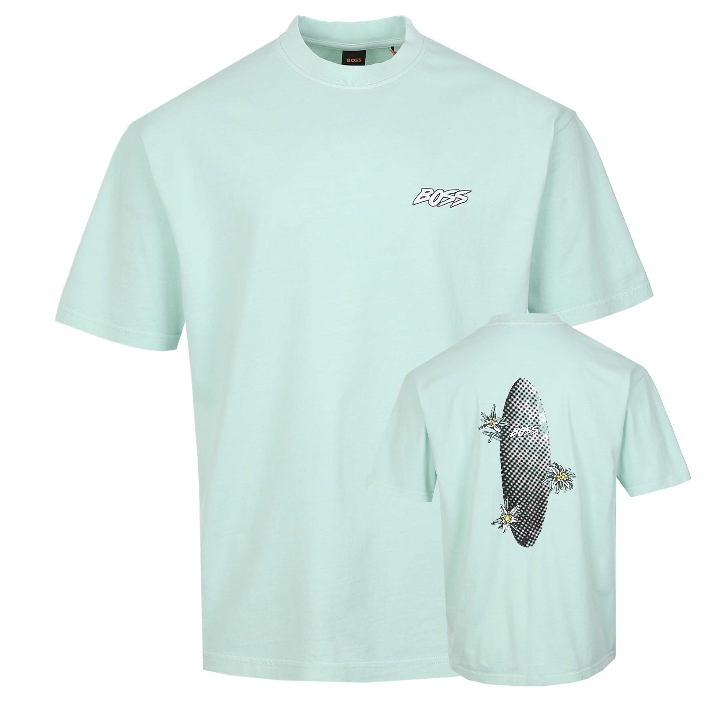 BOSS Te Surfwash T Shirt in Turquoise Aqua